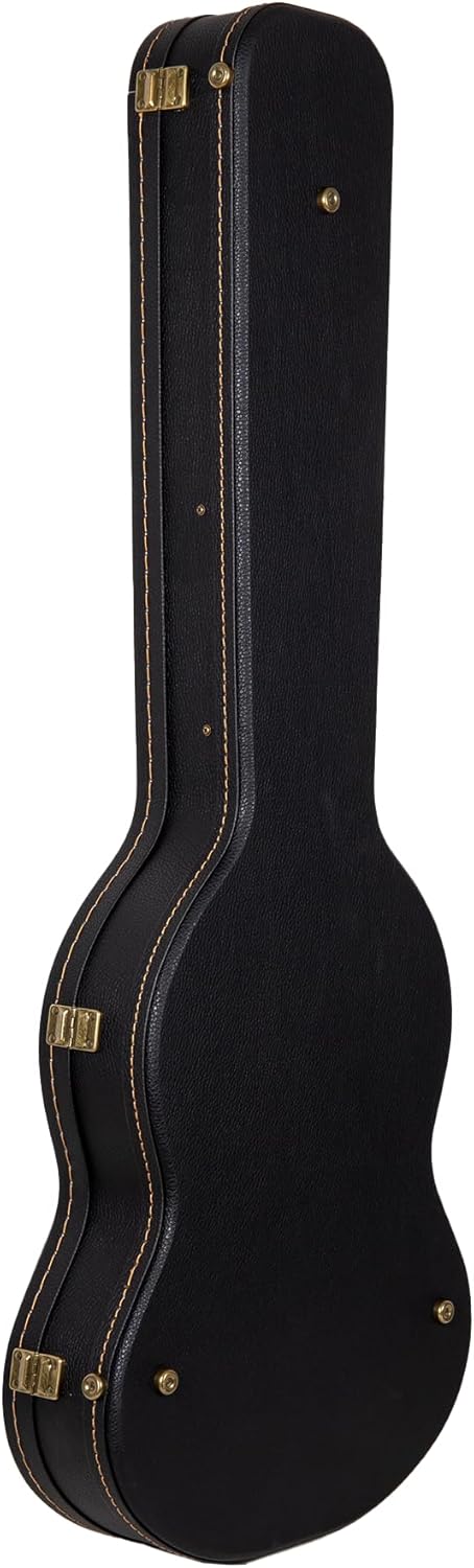 Crossrock Les Paul Electric Guitar Case -Vintage Hardware, Sponge Lining, Metal Feet, Storage Space-Black (CRW520LBK)