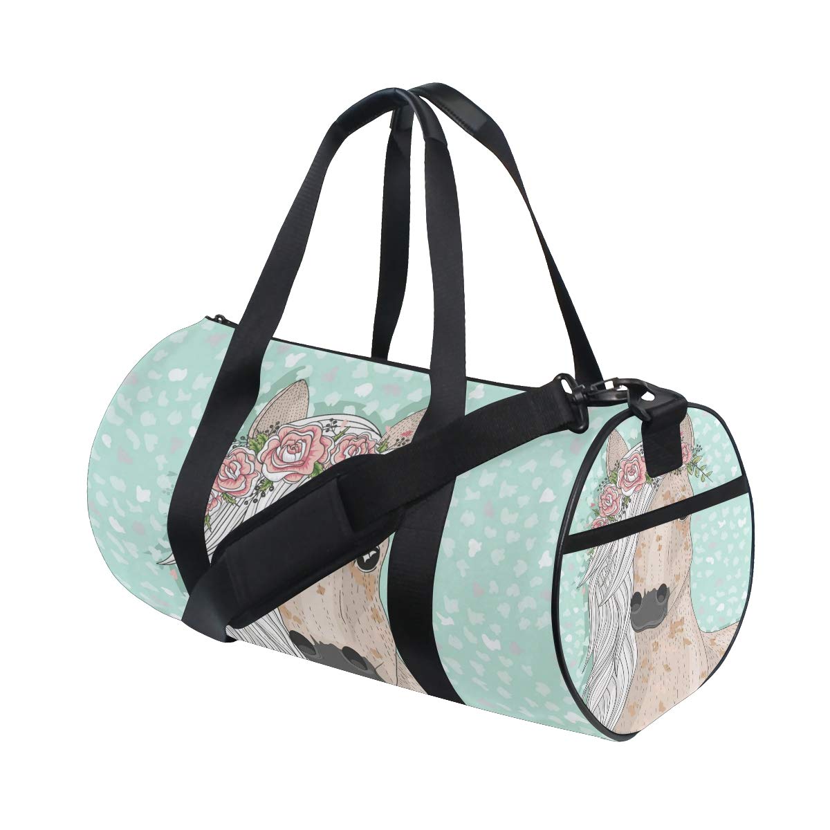 FORMRS Horse Print Sports Duffle Bag - 17.6x9x9 Inch Gym Travel Bag With Shoulder Strap For Men & Women - View #2