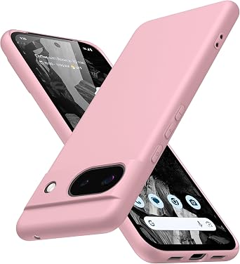 for Google Pixel 8A Case Liquid Silicone,Soft TPU Protective Pink