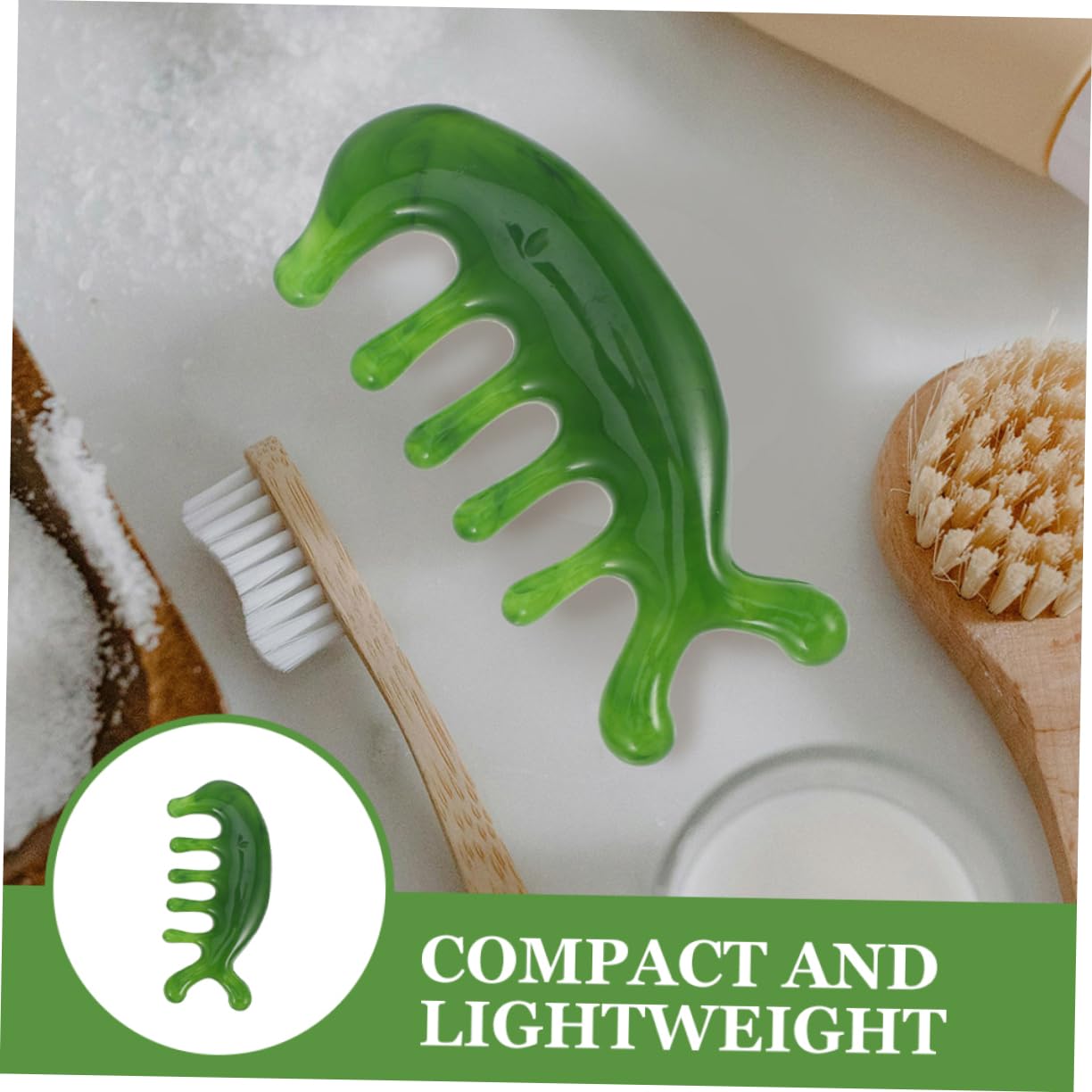 BESTYASH Peine De Masaje Del Cuero Cabelludo Piel Cepillo Para El Cuero Cabelludo Básico Masaje Para El Cabello Peine Del o Jade Green 2 Piezas X 4