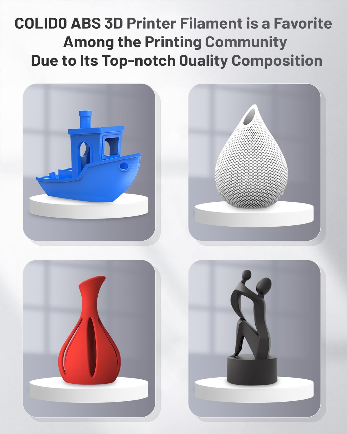 COLIDO ABS Filament 1.75mm,High Abrasion and Heat Resistance,no Clogging,Neat Winding,3D Printer Filament 1kg Spool (2.2lbs),Dimensional Accuracy +/- 0.02mm, Suitable for Most 3D Printers.(1-Orange