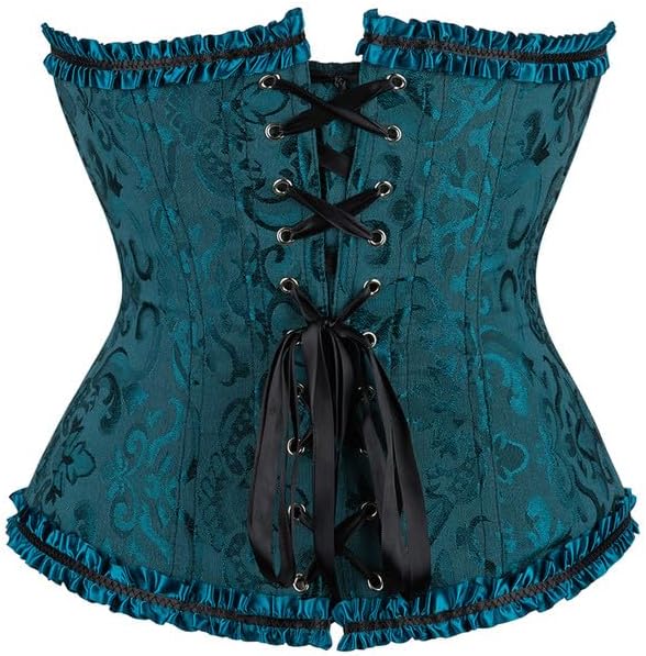 Moonight Corsets for Women Renaissance Floral Lace up Boned Overbust Corset Bustier Shapewear - Image 2
