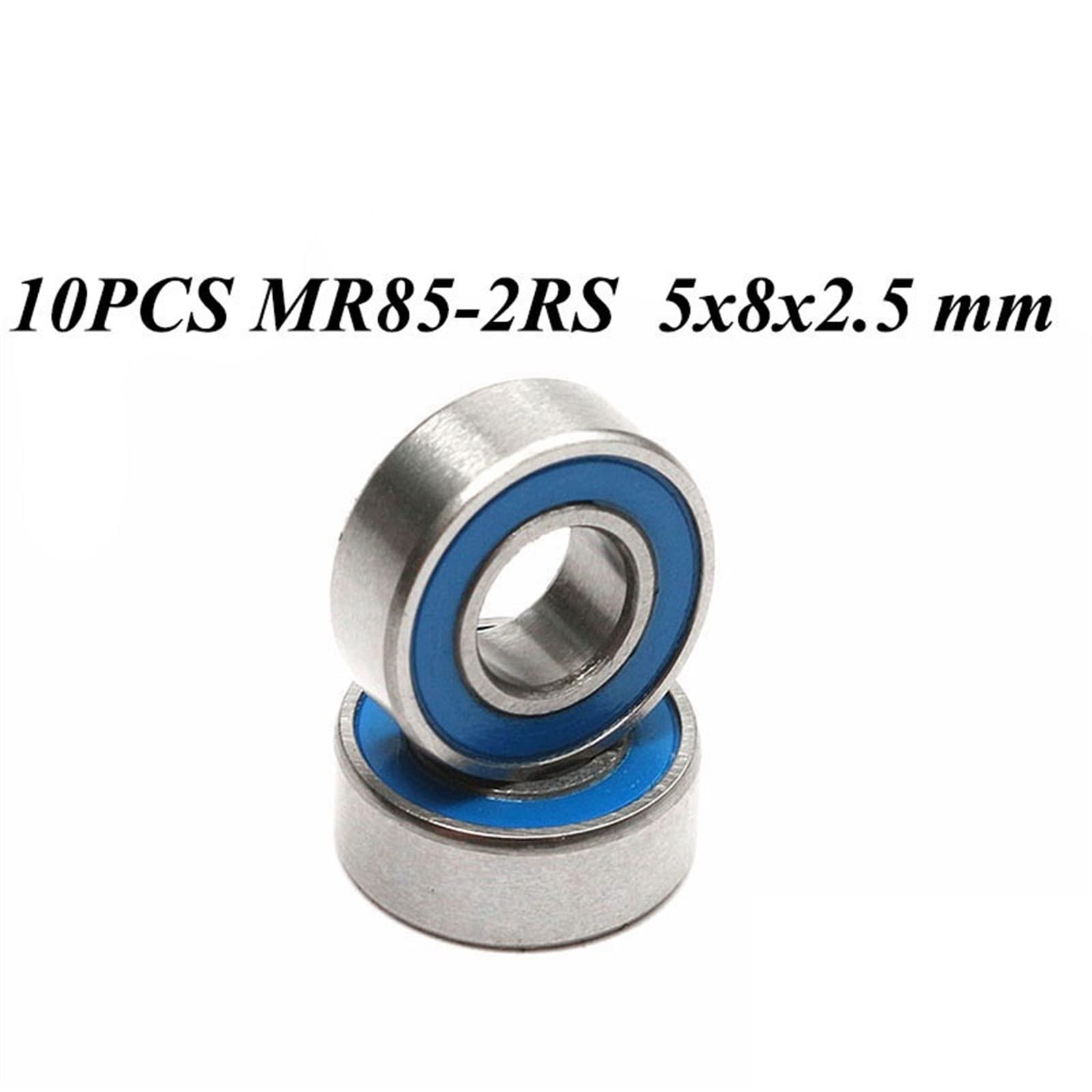10 Uds ABEC-5 MR85-2RS MR85 2RS RS MR85RS 5x8x2,5mm rodamientos rígidos de Bolas en Miniatura sellados Goma Azul(ABEC 5)