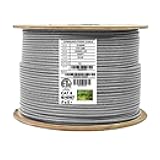 CAT6 Stranded (CM), 1000ft, F/UTP, 26AWG, Pure Copper, 400MHz, UL Certified, Bulk Ethernet Cable Reel in Gray