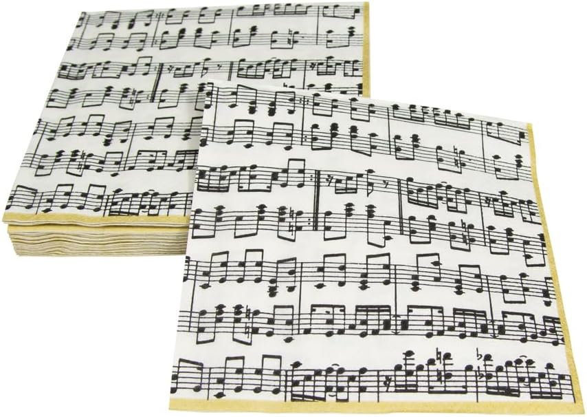 Caspari Musica Paper Luncheon Napkins - Four Packs of 20