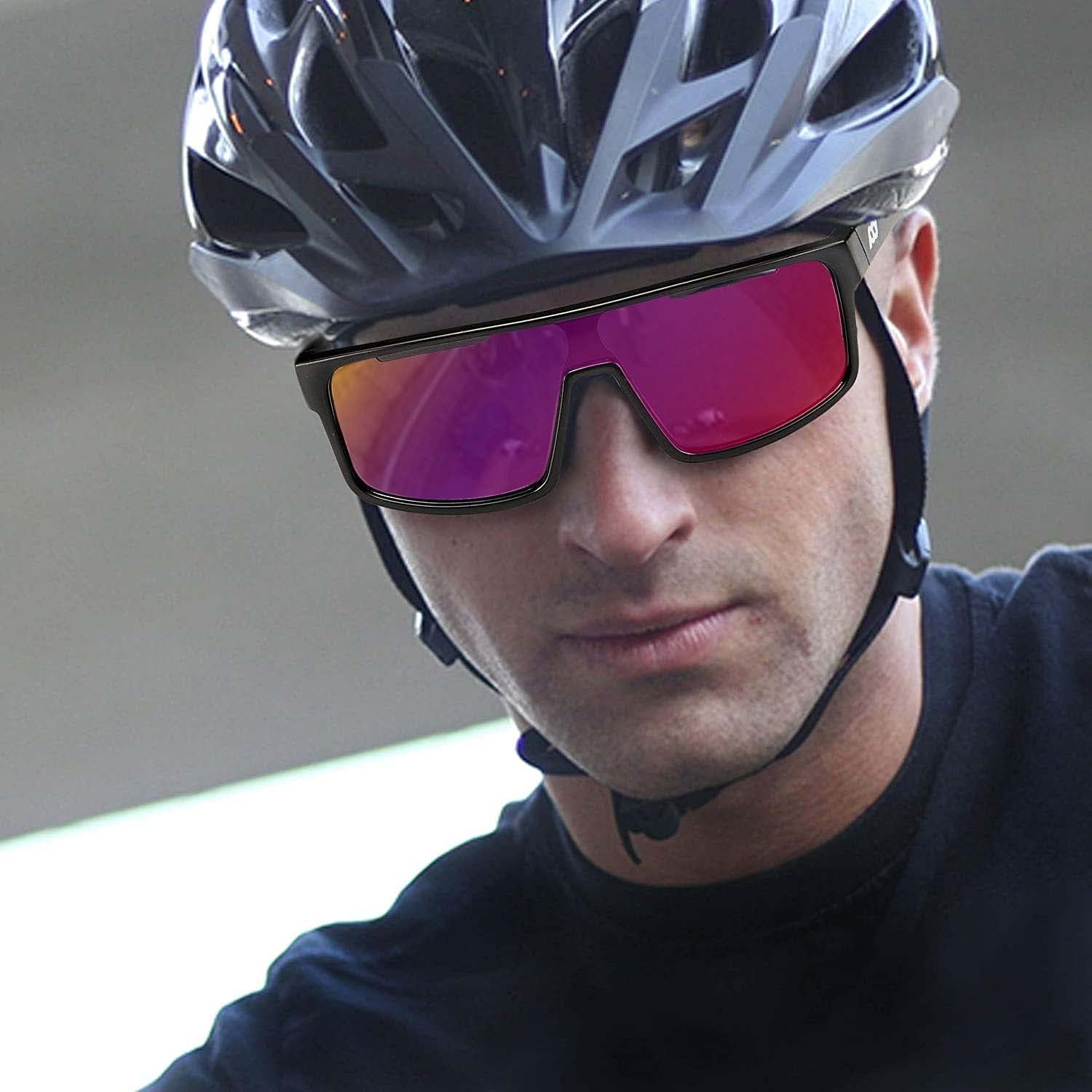 POLARS DESIGN Outdoor Sports Polarized wrap around Cycling Sunglasses for Men & Women TR90 Frame UV Protection for fishing