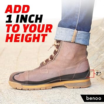 Height Increase Insoles for Men (+1 inch) Discreet Shoe Lifts, All Day Comfort, Shock-Absorbent Gel, Trim to Fit Inserts for Most Sneakers & Shoes, Lift Inserts for Men (Mens 9-10.5)
