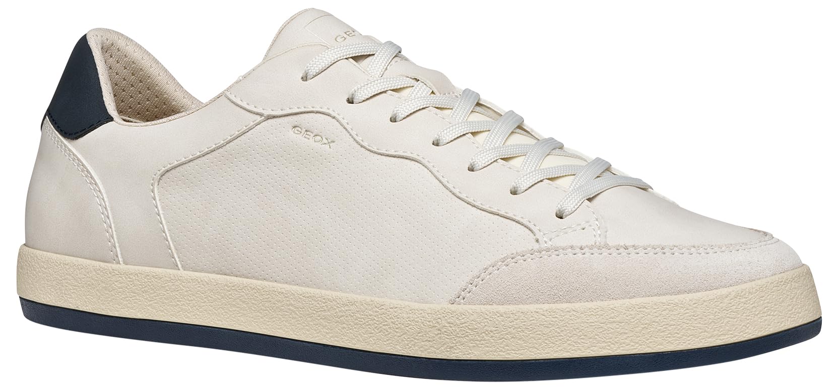 Geox Men's U Serifos G Trainers, Off White/Navy, 39 EU