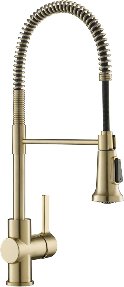 KRAUS Britt Commercial Style Pre-Rinse Kitchen Faucet with Deck Plate