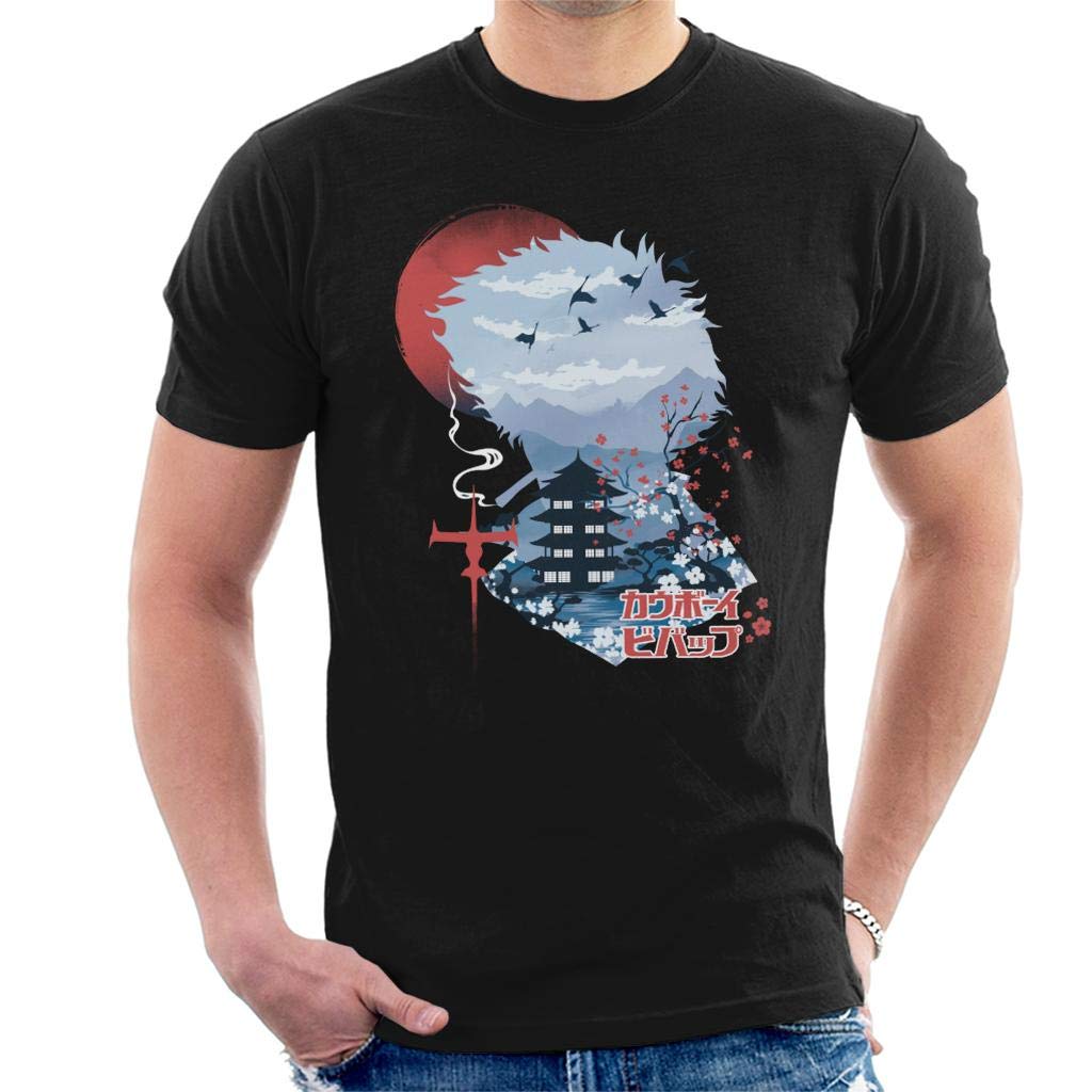 Spike Spiegel Ukiyo E Cowboy Bebop Men's T-Shirt Black