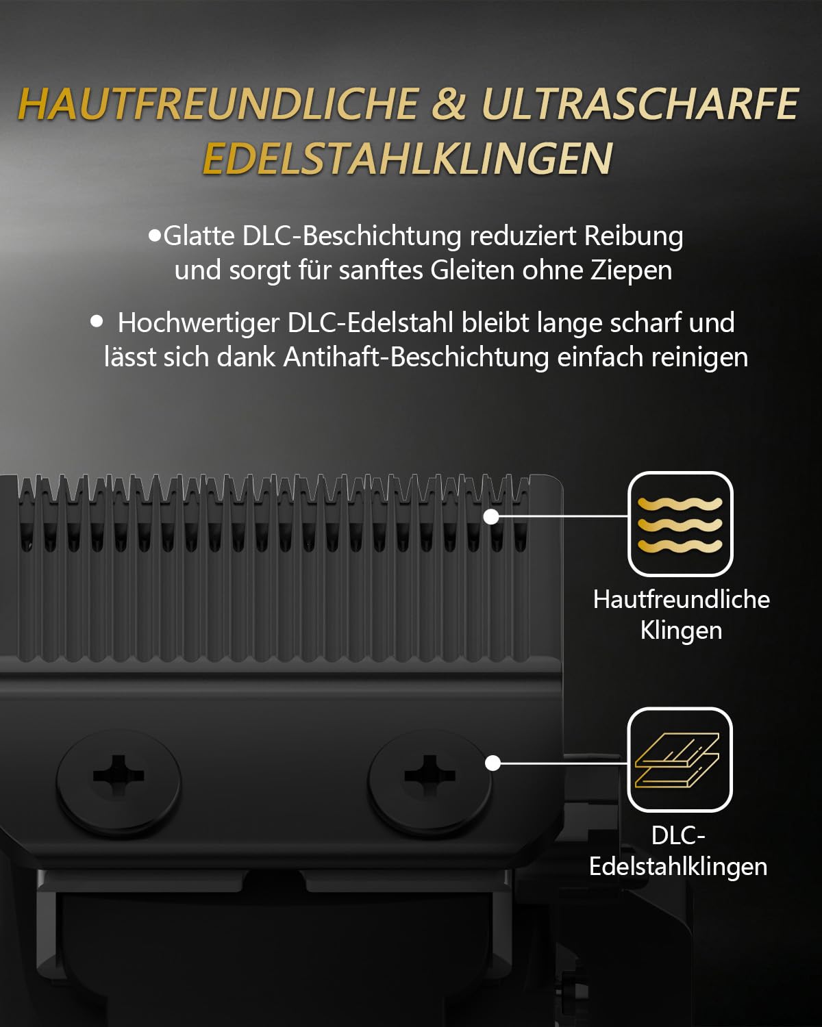 Rucha Akku Haarschneidemaschine Profi, 10.000 U/min Hochgeschwindigkeit Haarschneider Herren, Hair Clippers mit 8 Aufsteckkämme, 3 Std. Akkulaufzeit, für Haare, Bart & Körper, Zuhause & Barbershop