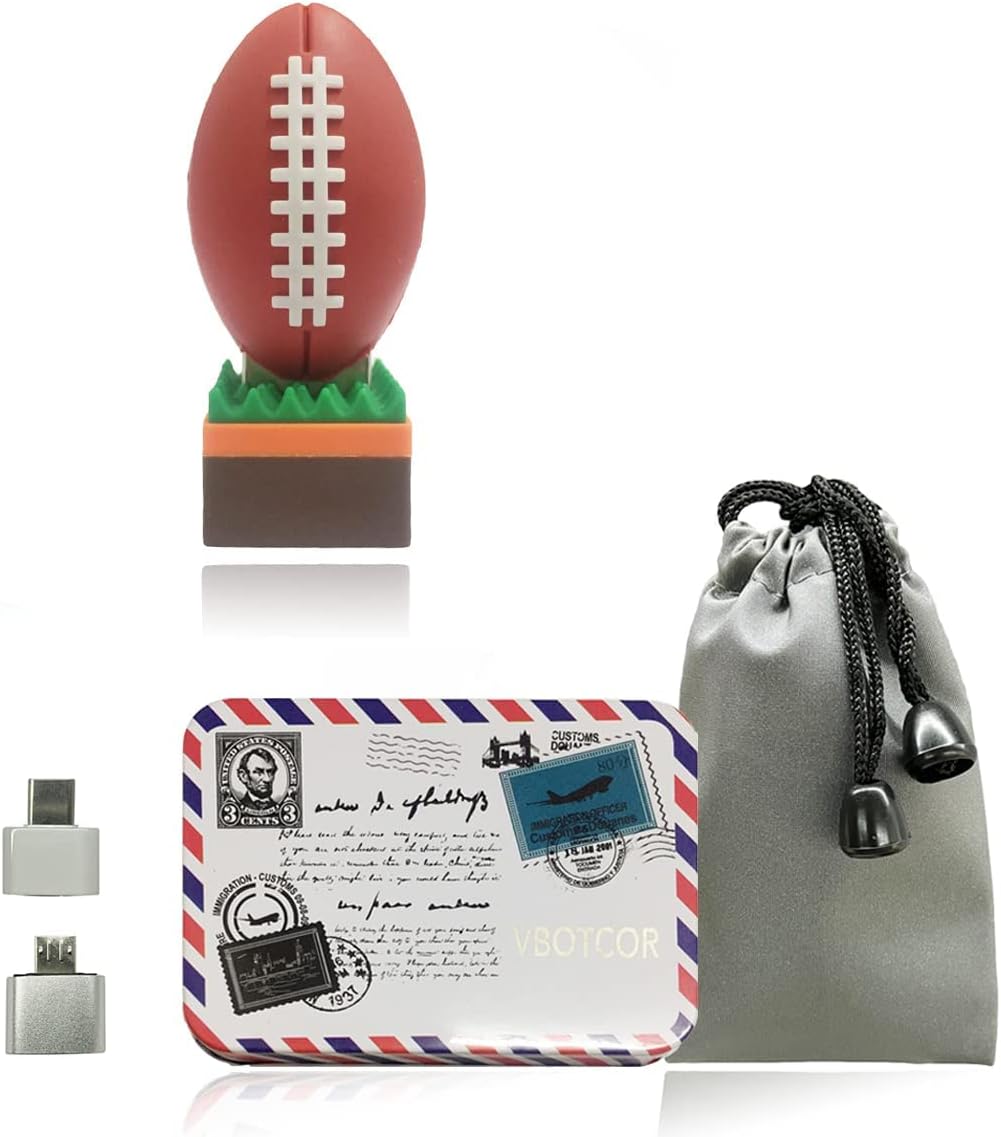 USB Flash Drive Memory Stick Thumb Drives USB2.0 Cartoon High Speed Pen Jump Drive Rugby Ball 128GB