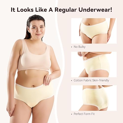 Miniatura 11 de Ropa interior para incontinencia para mujer, paquete de 6 calzoncillos de incontinencia lavables para mujer, ropa interior para incontinencia