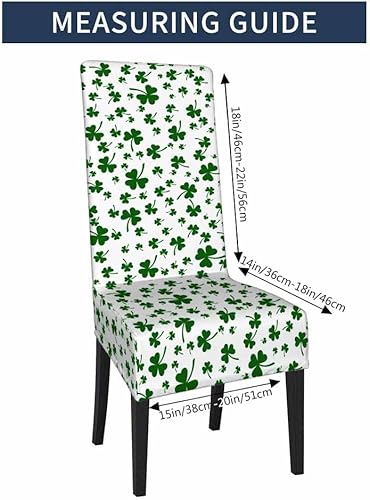 Miniatura 5 de Numland Funda para silla de trébol verde para silla de San Patricio, hojas de poliéster, protector para hotel, oficina, ceremonia, banquete, fiesta