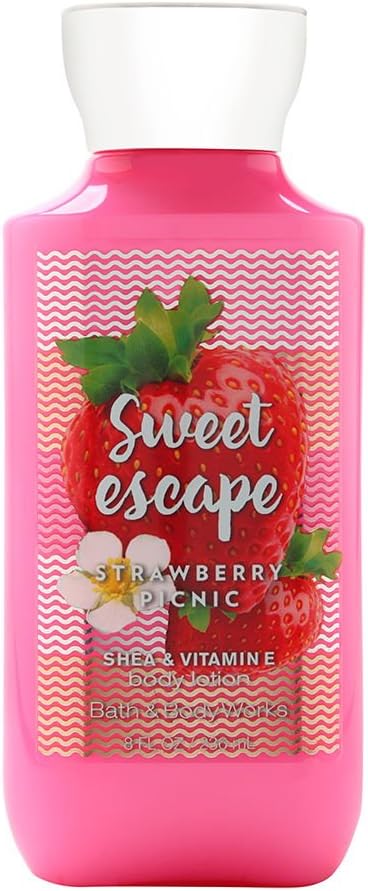 Bath and Body works sweet escape strawberry picnic shea & vitamin e body lotion 8 oz