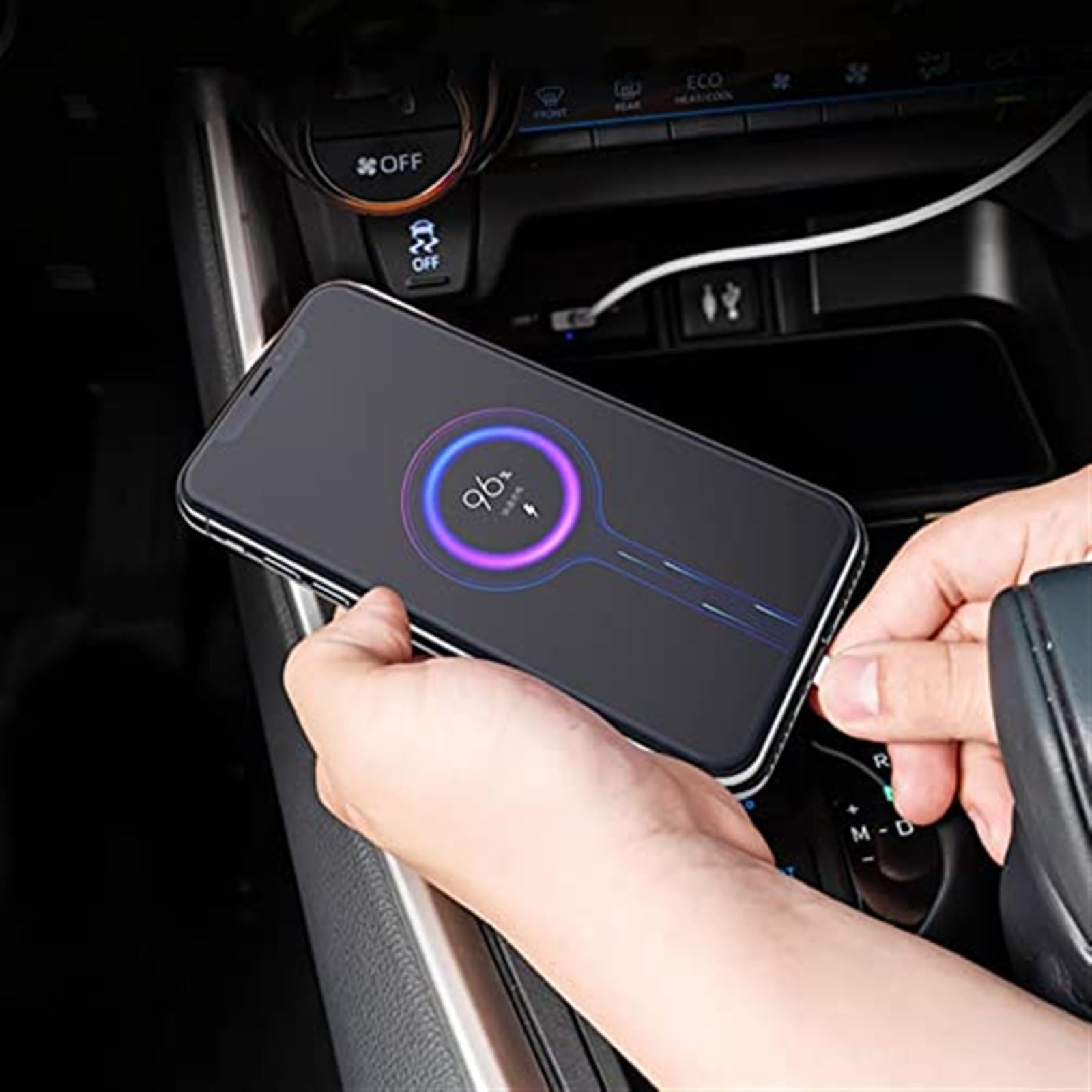 Bezprzewodowa ładowarka samochodowa 15W ładowarka QI do telefonu szybka ładowarka Pad do panelu ładowania, dla Toyota, dla RAV4, 2019 2020 2021 2022 akcesoria Bezprzewodowa ładowarka samochodo