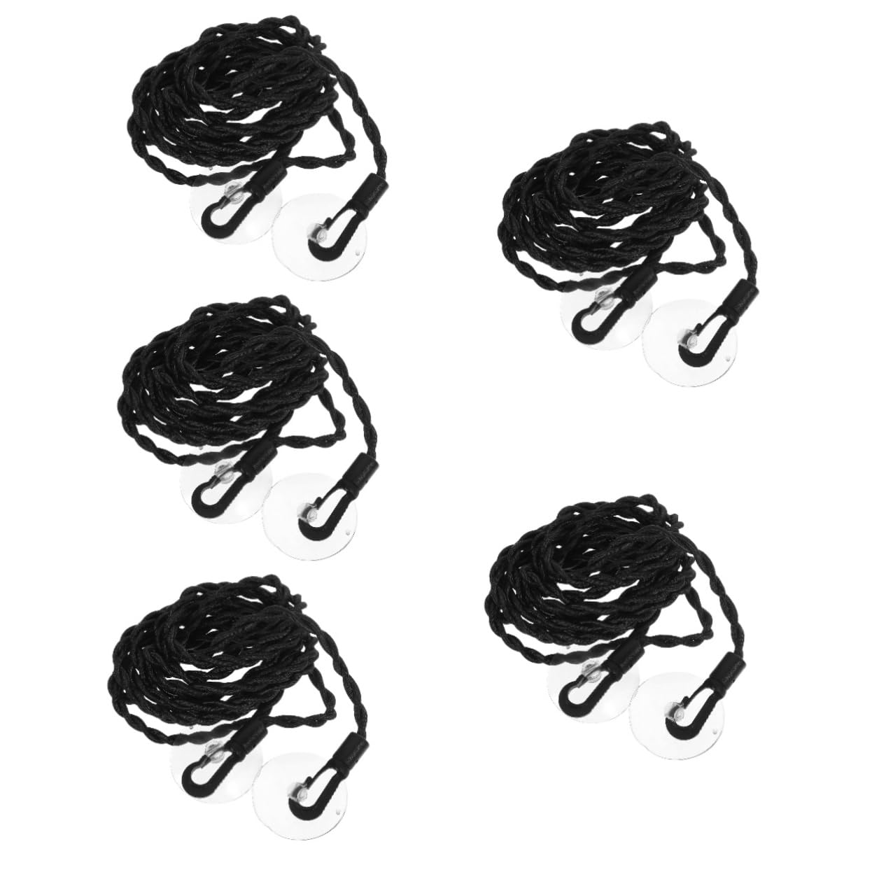 PRETYZOOM 5 Piezas Tendedero Línea De Secado De Ropa Cuerda para Secar La Ropa a Prueba De Viento Cuerda para Secar para Línea De De Viaje Elástica Black