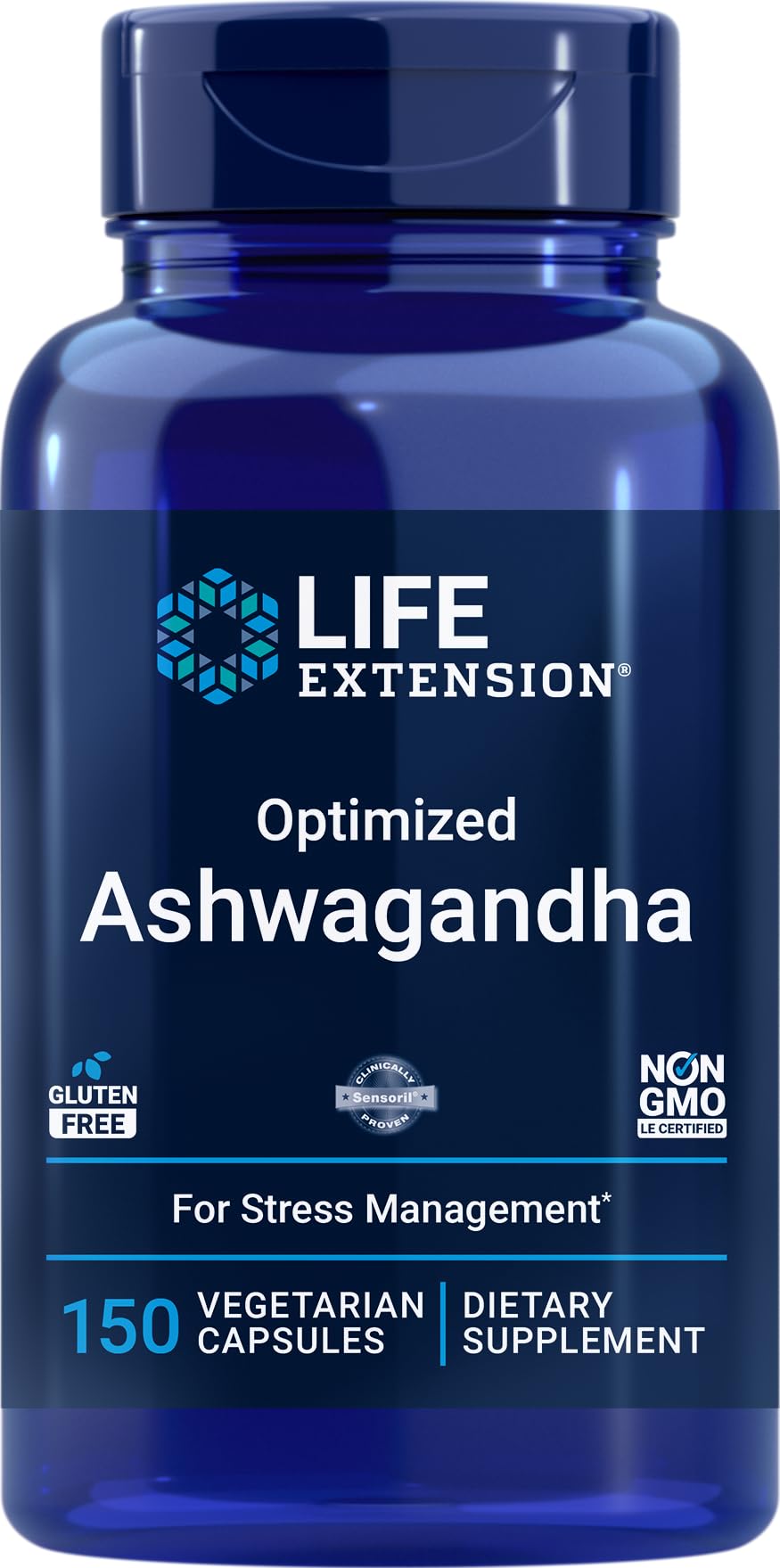 Optimized Ashwagandha, 150 Veg Caps - Non-GMO, Gluten Free, Vegetarian Capsules