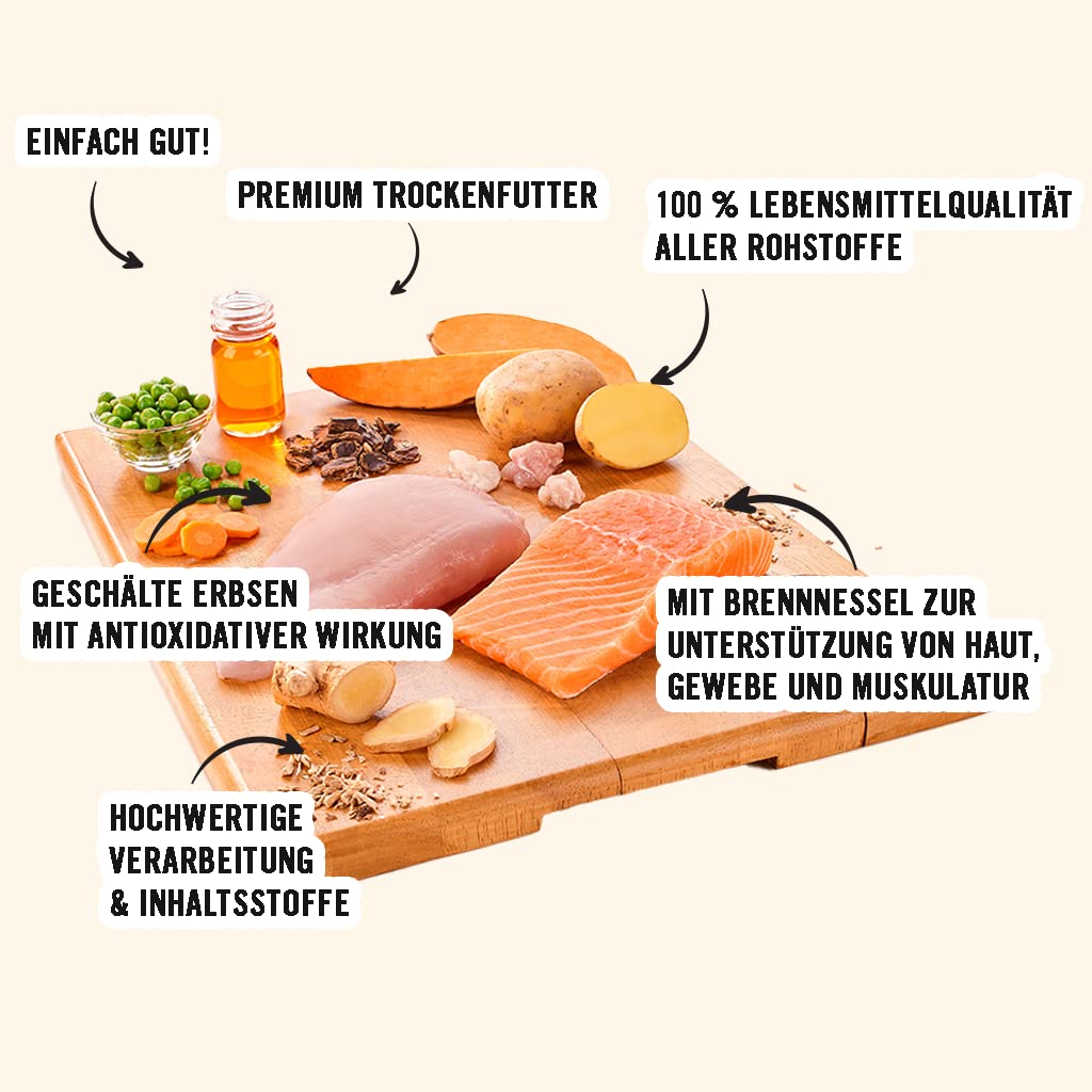 Dogs'n Tiger – Comida Seca para Gatos con 75% de Carne – sin azúcar ni Cereales (Pavo y salmón con Verduras | 1 x 10 kg)