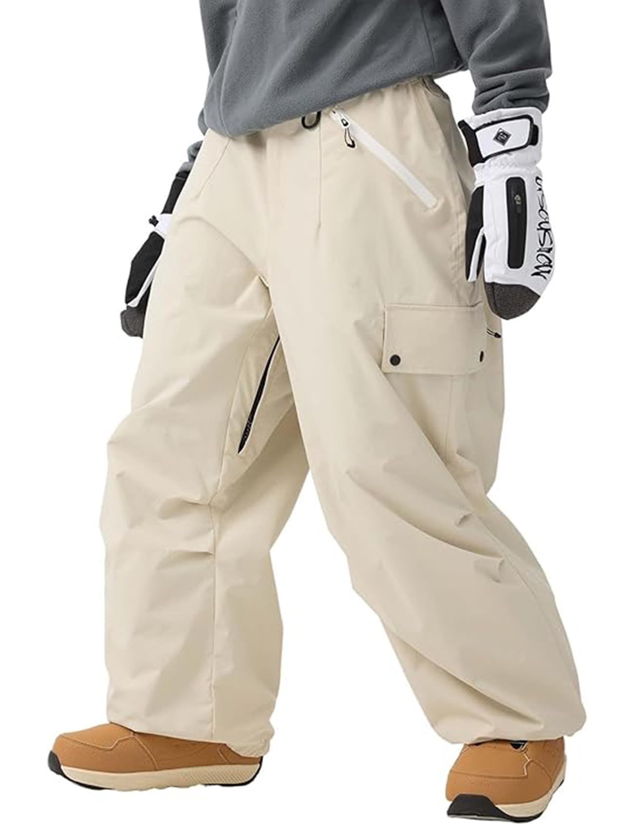 Mens Snowboard Pants Baggy Snow Pants Waterproof Ski Bibs Women Insulated Overalls