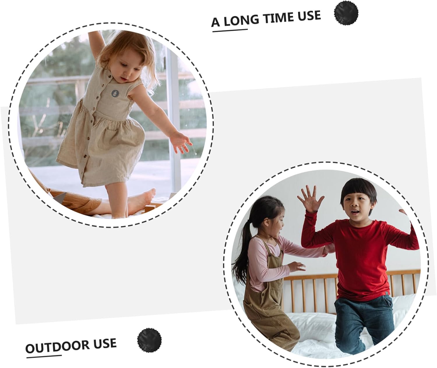 Kisangel 1pc Round Trampoline Replacement Pad Gymnastics Trampoline Mat Weatherproof Jumping Mat Hooks