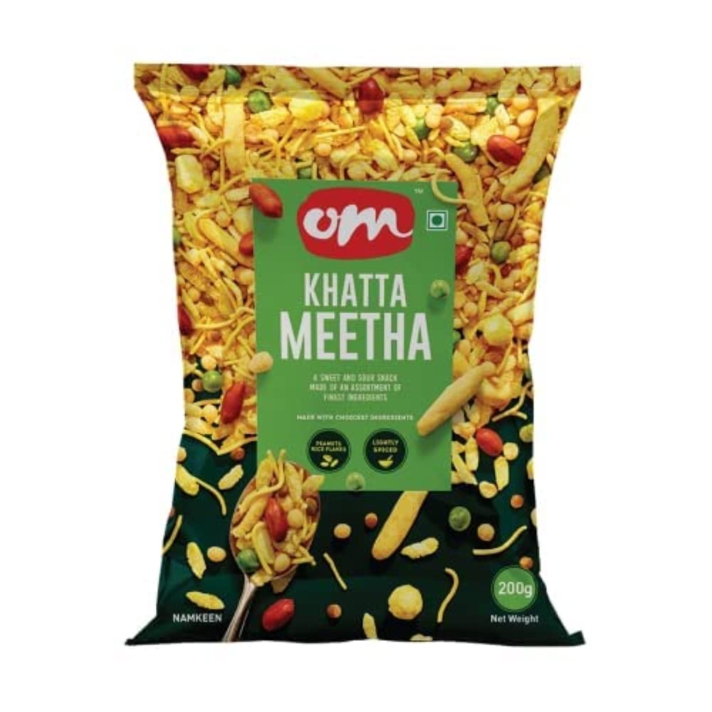 Om Sweets & Snacks Khatta Meetha 200g Organic namkeen | No added colours or preservatives | Fresh Products | Ready to eat | Finest snack | Tea time snacks | Pack of 4 (B09V4Q45PK) Amazon Price History, Amazon Price Tracker