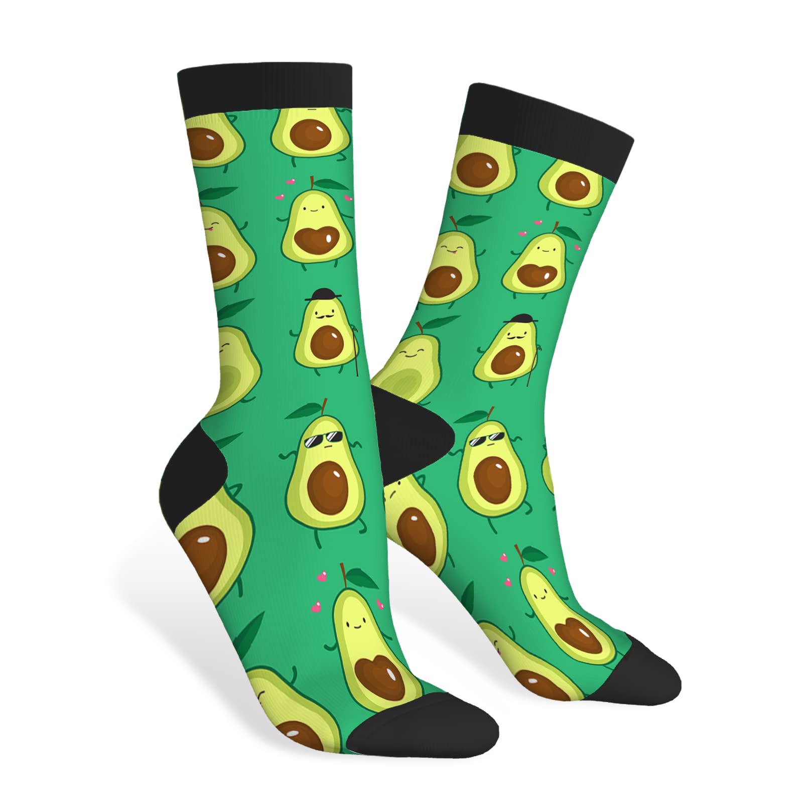 AOYEGOCute Squirrel Funny Socks Brown Acorns Novelty Casual Crew Socks Contrast Color Design for Women Men Gift
