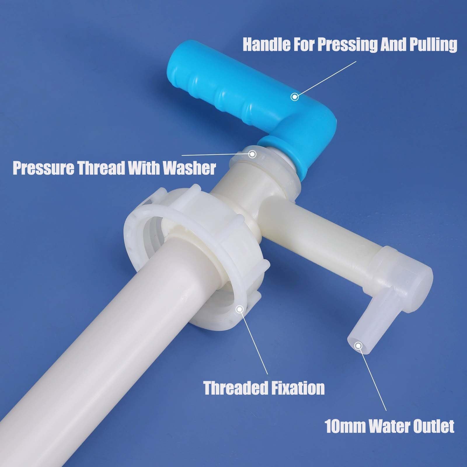 Handpumpe für Öl, Umfülllpumpe für 10-25 Liter Trommeln 39cm Kraftstoffpumpe Blau und Weiß