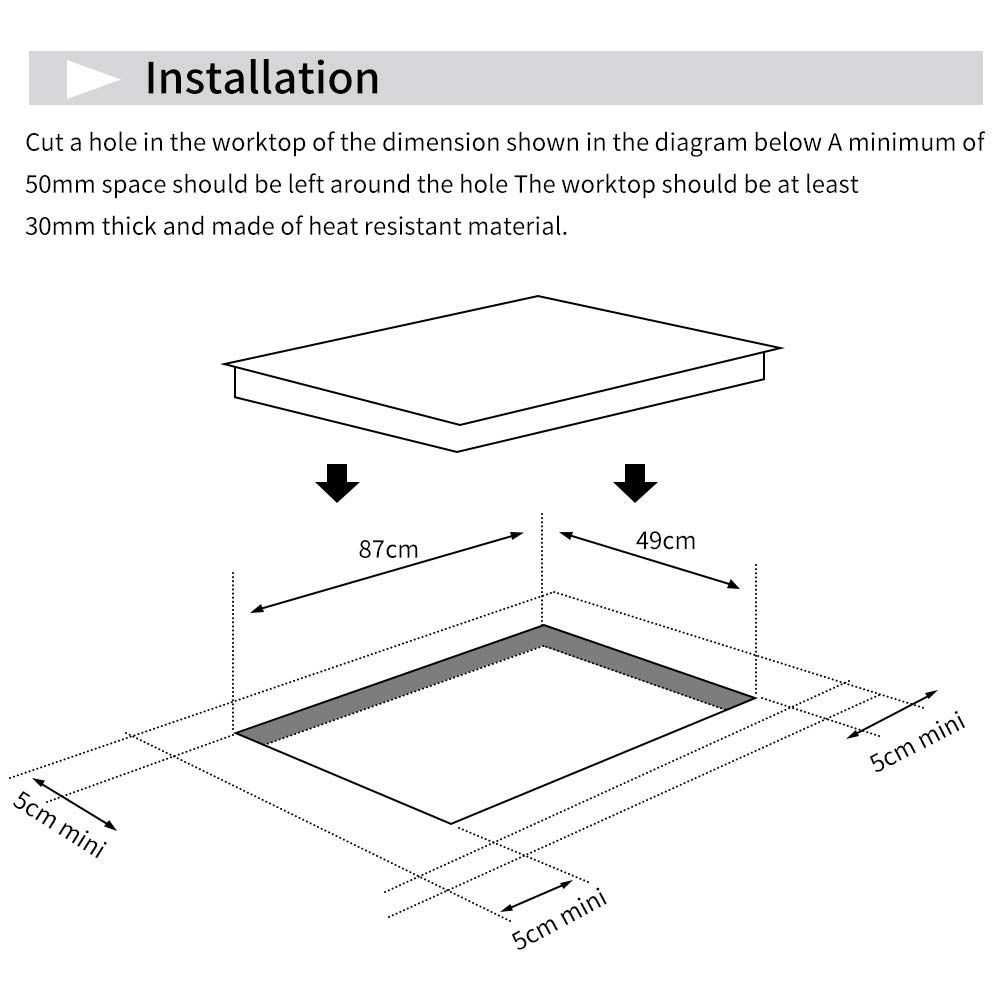 Piano Cottura Induzione, Piano Cottura Incorporato in Vetroceramica Integrato Con Sensore Controllo Touch, Nero (9300W - 5 Fuochi - 90CM)