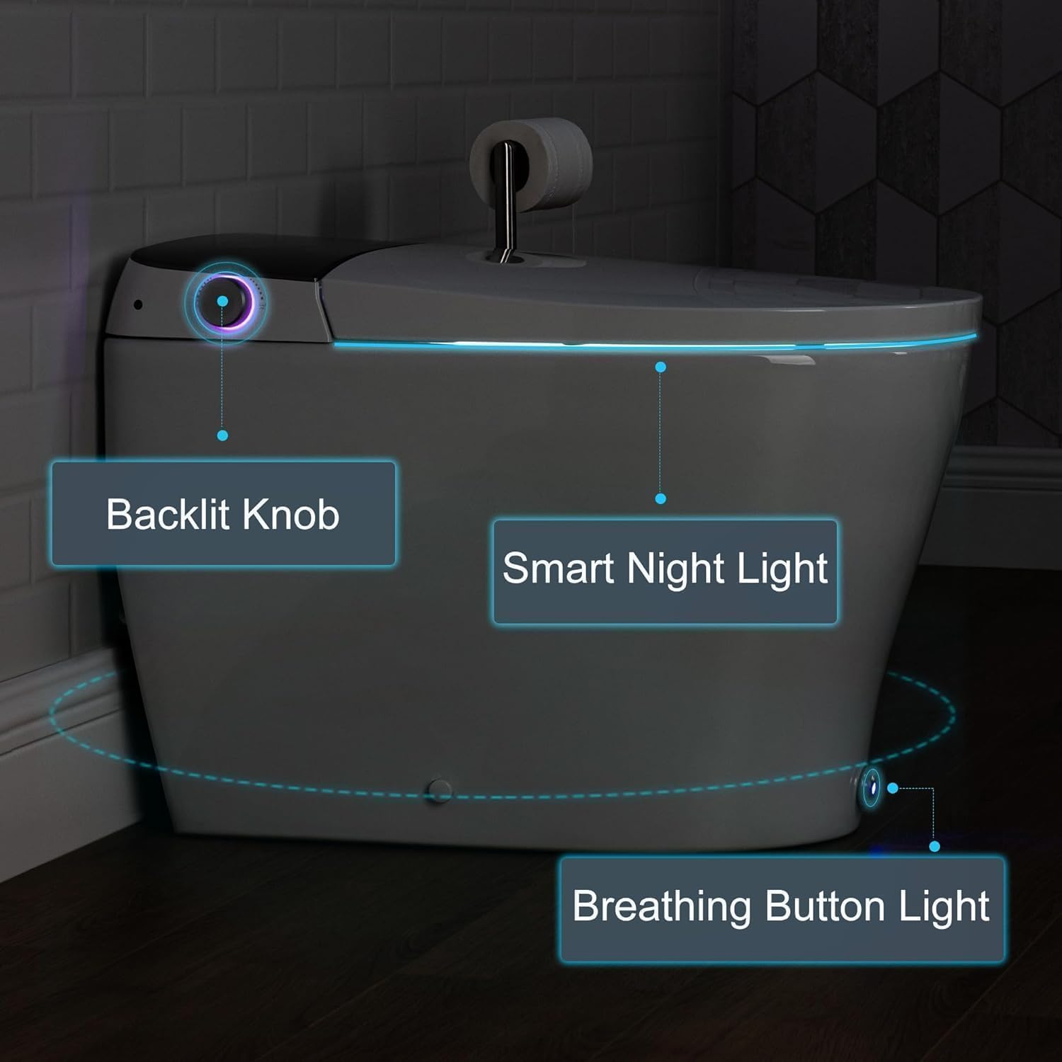 Casta Diva Smart Toilet with illuminated night light