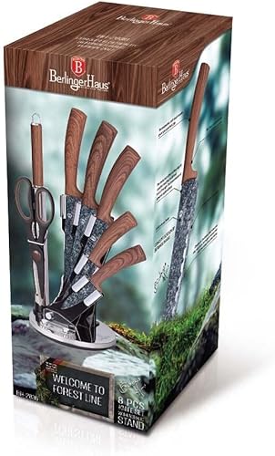 Miniatura 3 de 8-piece Knife Set WAcrylic Stand Forest Collection Stainless Steel 8 Piece Dishwasher Safe