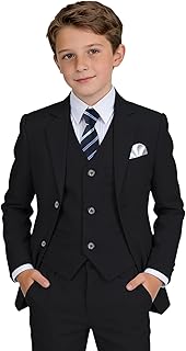 Boys' Formal Suit Set, with Suspenders, Adjustable Waist