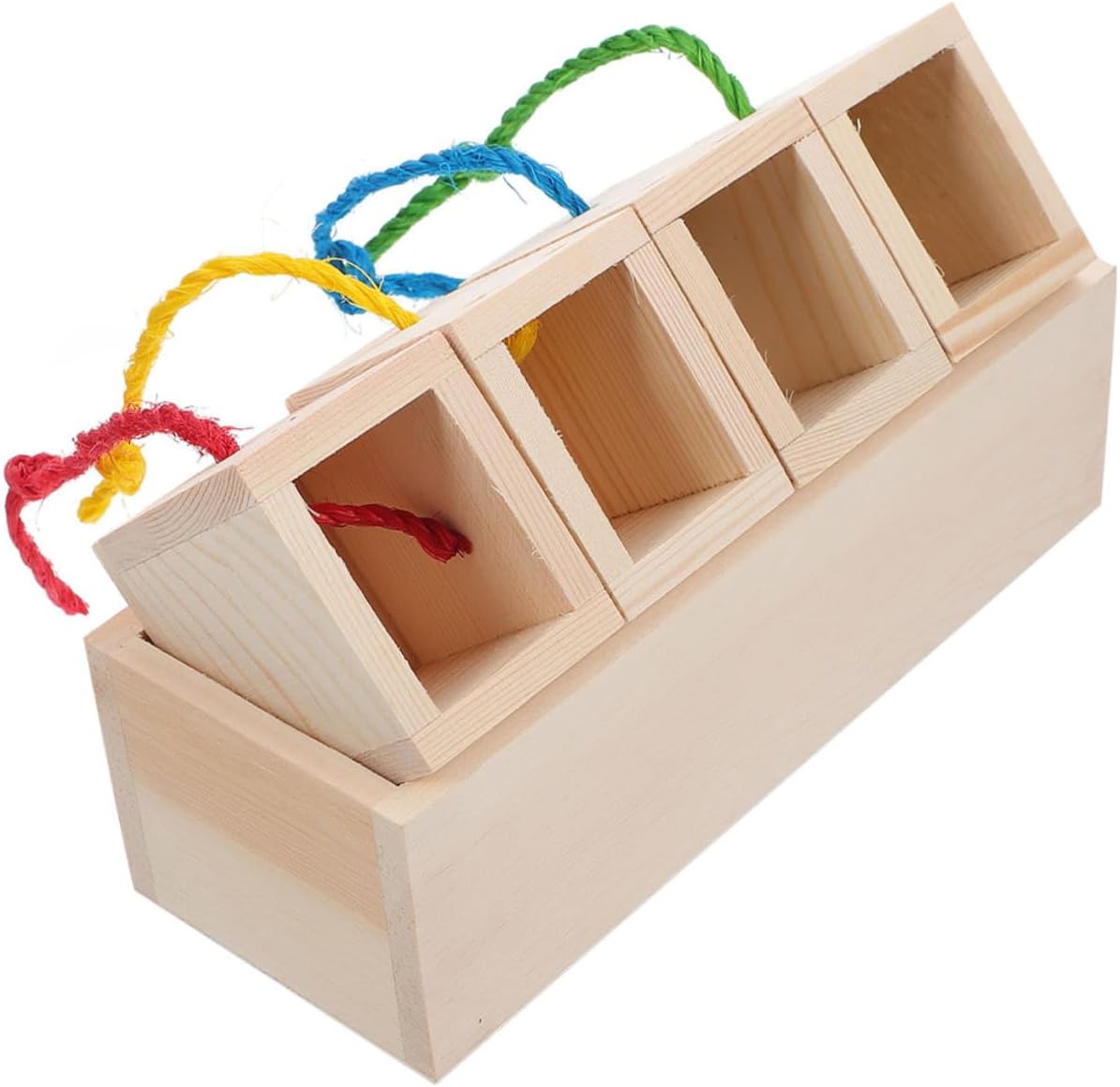 Creative Small Animals Foraging Toy Hidden Treats Puzzle for Hamsters Guinea Pigs and Rabbits Wooden Food Entry