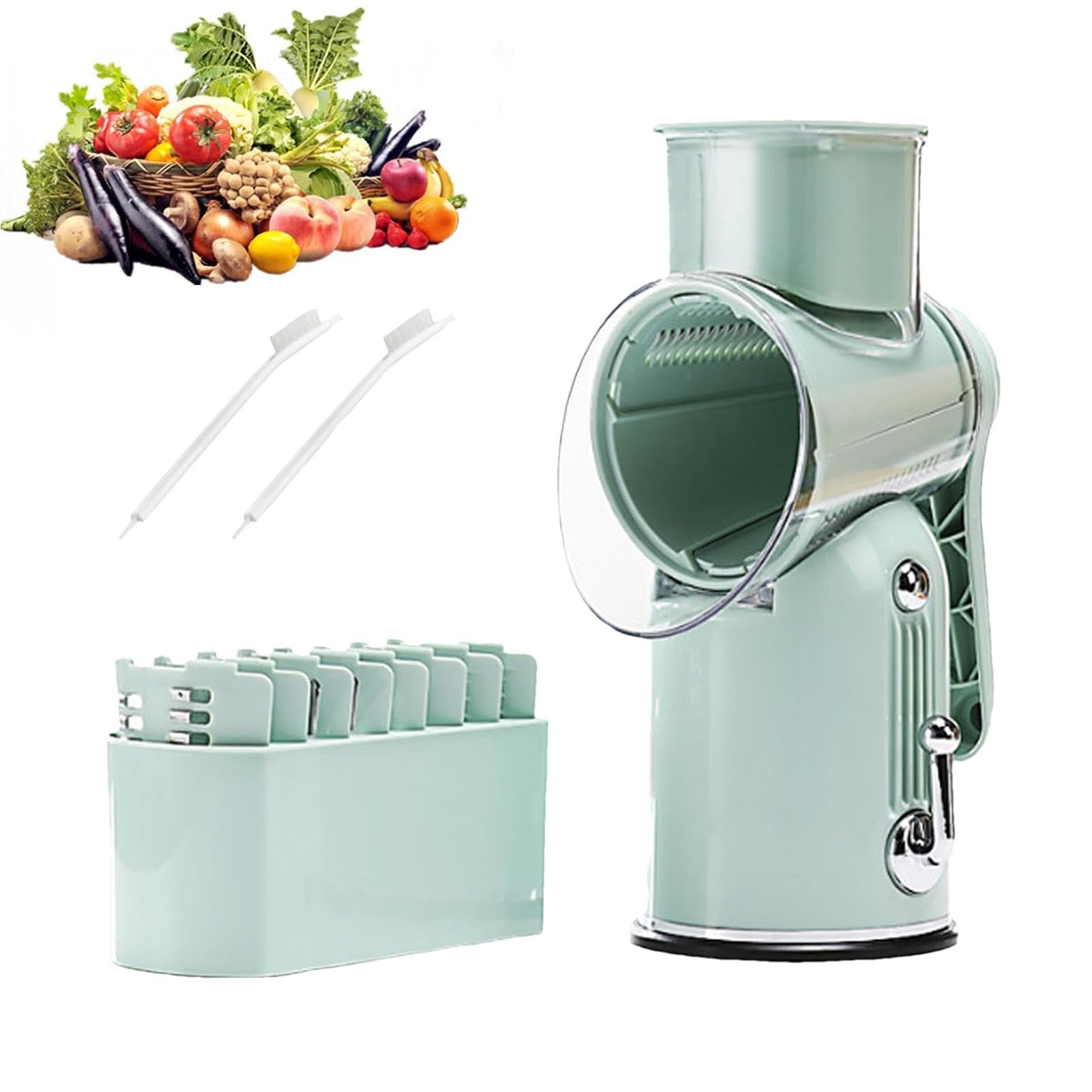 Grattugia per formaggio,Manovella per grattugia per formaggio | Macinino per noci - Grattugia in acciaio inox con manico 5 frese intercambiabili per formaggio cioccolato carota noci verdure | Macinino per noci - Grattugia in acciaio con manico 5 frese int