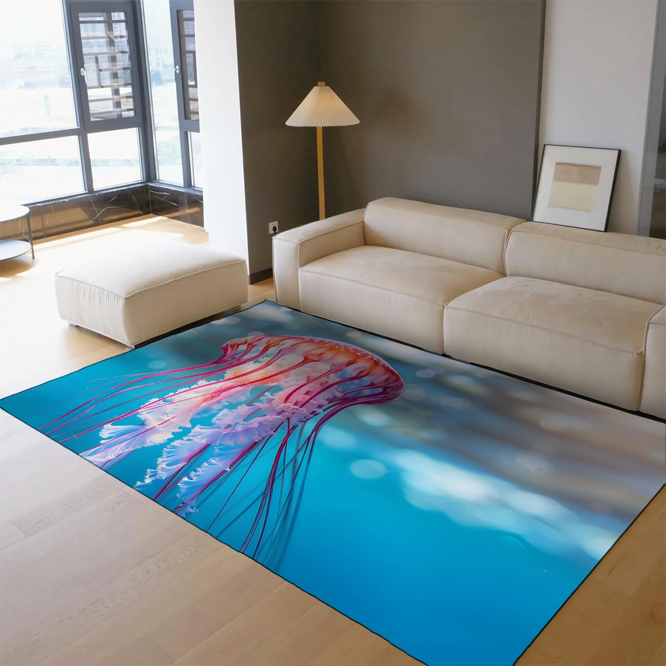 Tapis de bébé lavable antidérapant bleu et rose pour chambre