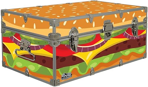 Miniatura 12 de C&N Footlockers Maletero de almacenamiento de diseño, temas de alimentos, 32 x 18 x 13.5 pulgadas, duradero y construido para durar, con cerradura