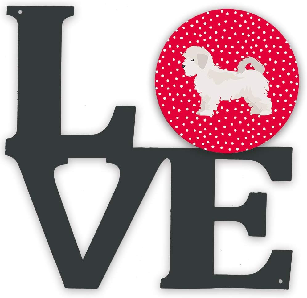 Caroline's Treasures CK5860WALV Maltese Puppy Cut Love Metal Wall Artwork Love, Red Indoor Outdoor Art Decor Patio, Bathroom, Kitchen Colorful Aluminum and Black Steel Sculpture