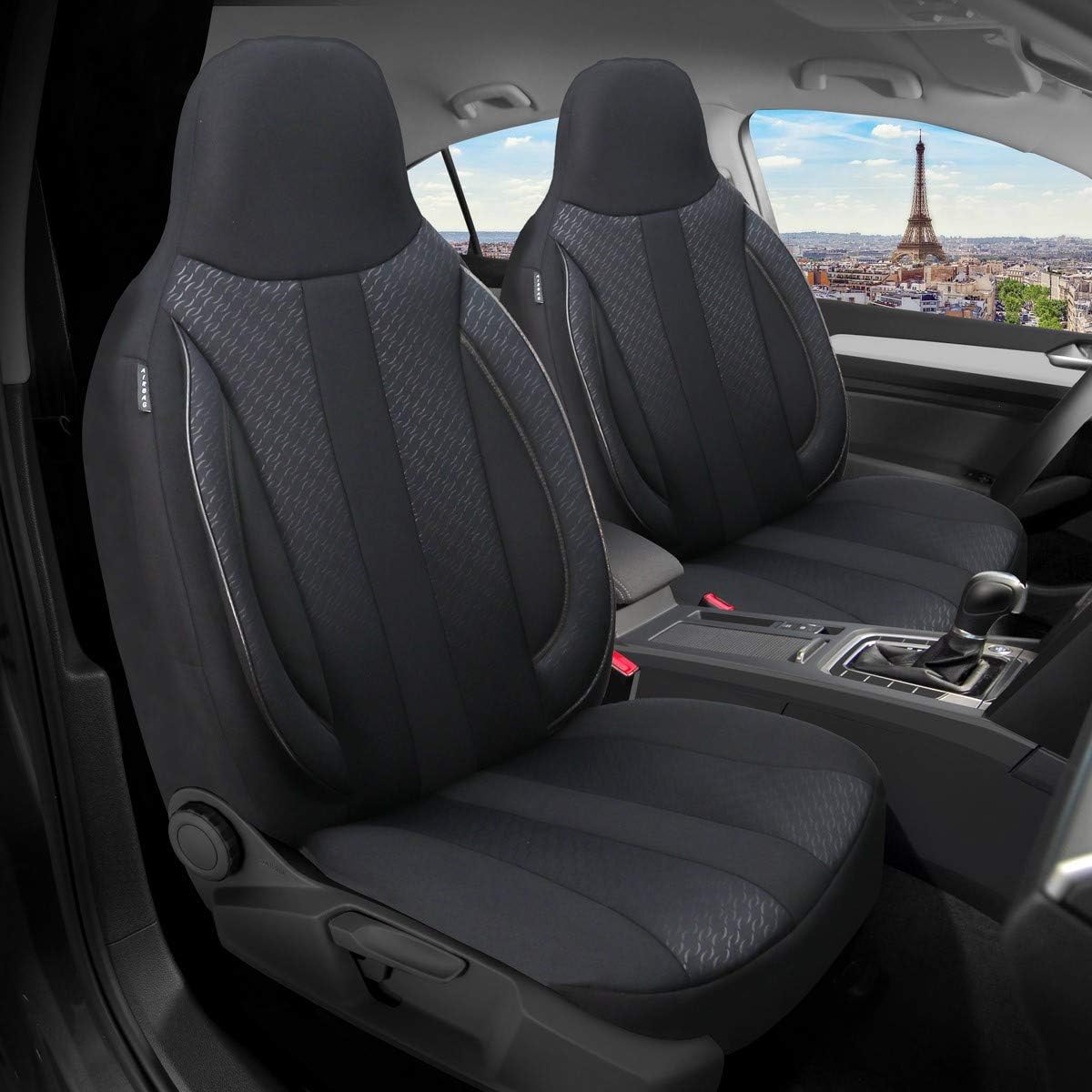 BREMER SITZBEZÜGE Measure Pilot Car Seat Covers Compatible with VW Up Driver & Passenger from 2011 / Car Seat Covers Protective Cover Set Car Seat Covers Pack of 2 in Black