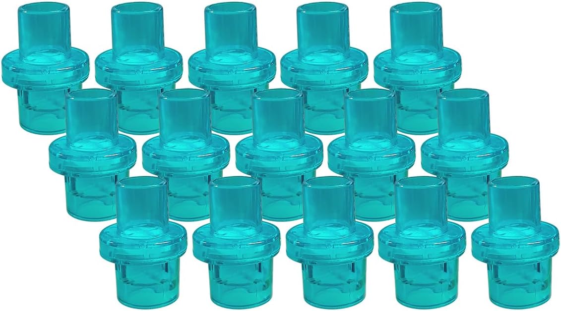 Pack of 100pcs CPR One Way Valves CPR Training Valve Green for Training Mask - Individually Wrapped