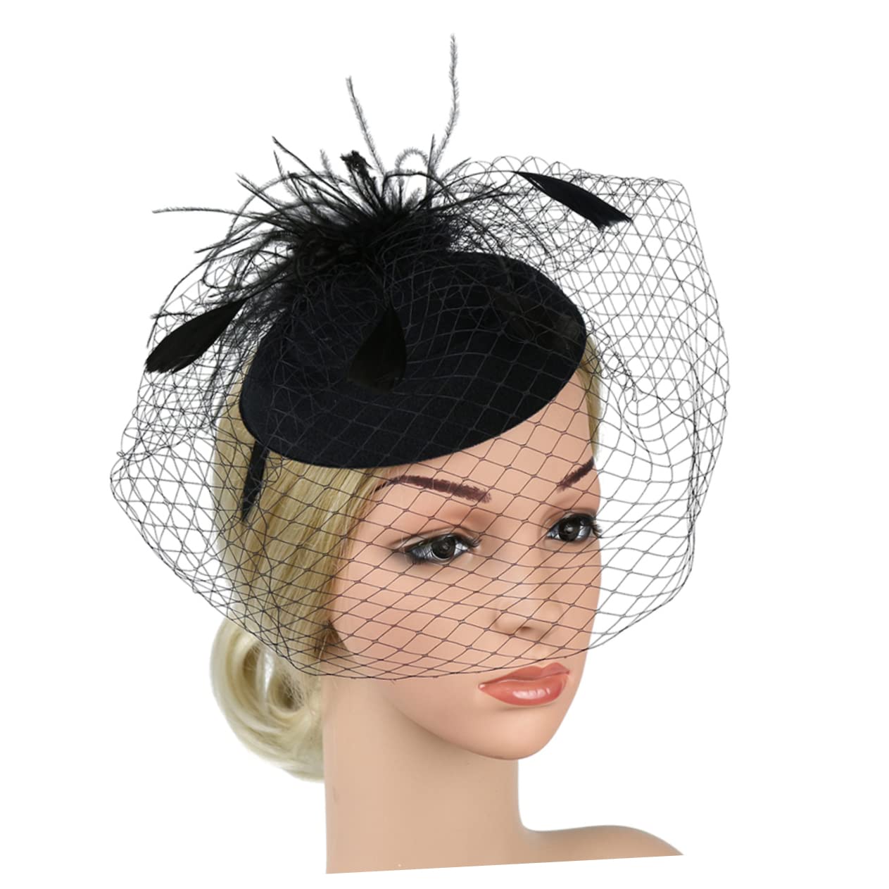 FOMIYES 5pezzi Fascinator Elegante per Donne con Design Rete e Decorazioni Uniche per Cerimonie Feste e Tea Party