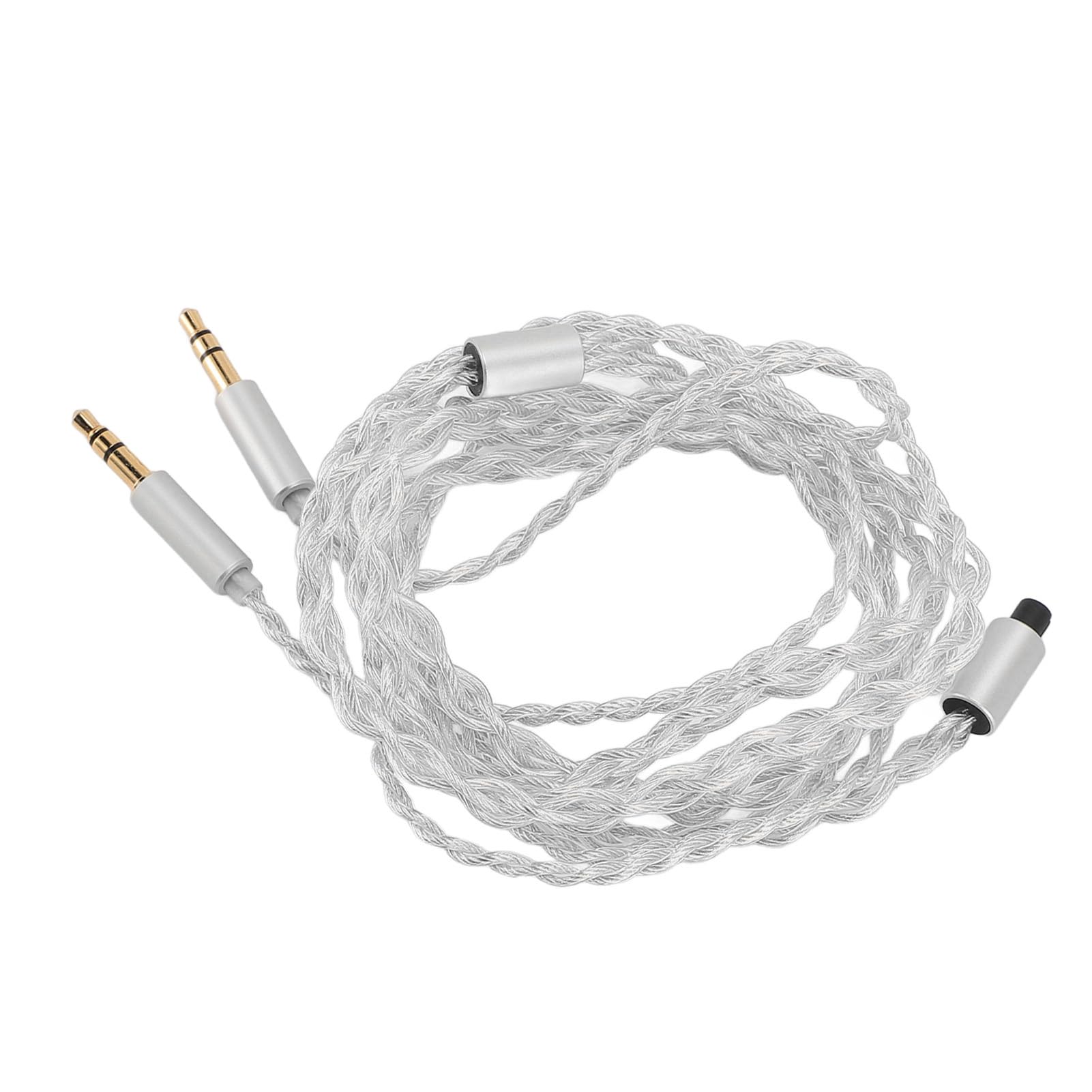 KUIDAMOS Cable Divisor en Y Dual para Auriculares de 3,5 Mm a 2,5 Mm Y 4,4, Diseño Duradero de 49,21 Pulgadas para Audiófilos Jugadores, Portátil sin Enredos (Plata)