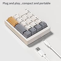 Vista 9 de Kisnt Mechanical Number Pad,Hot Swappable Numpad Wired USB 17 Keys Keypad White Backlit Numeric Keypad with PBT Keycaps for Laptop PC Compact rojo