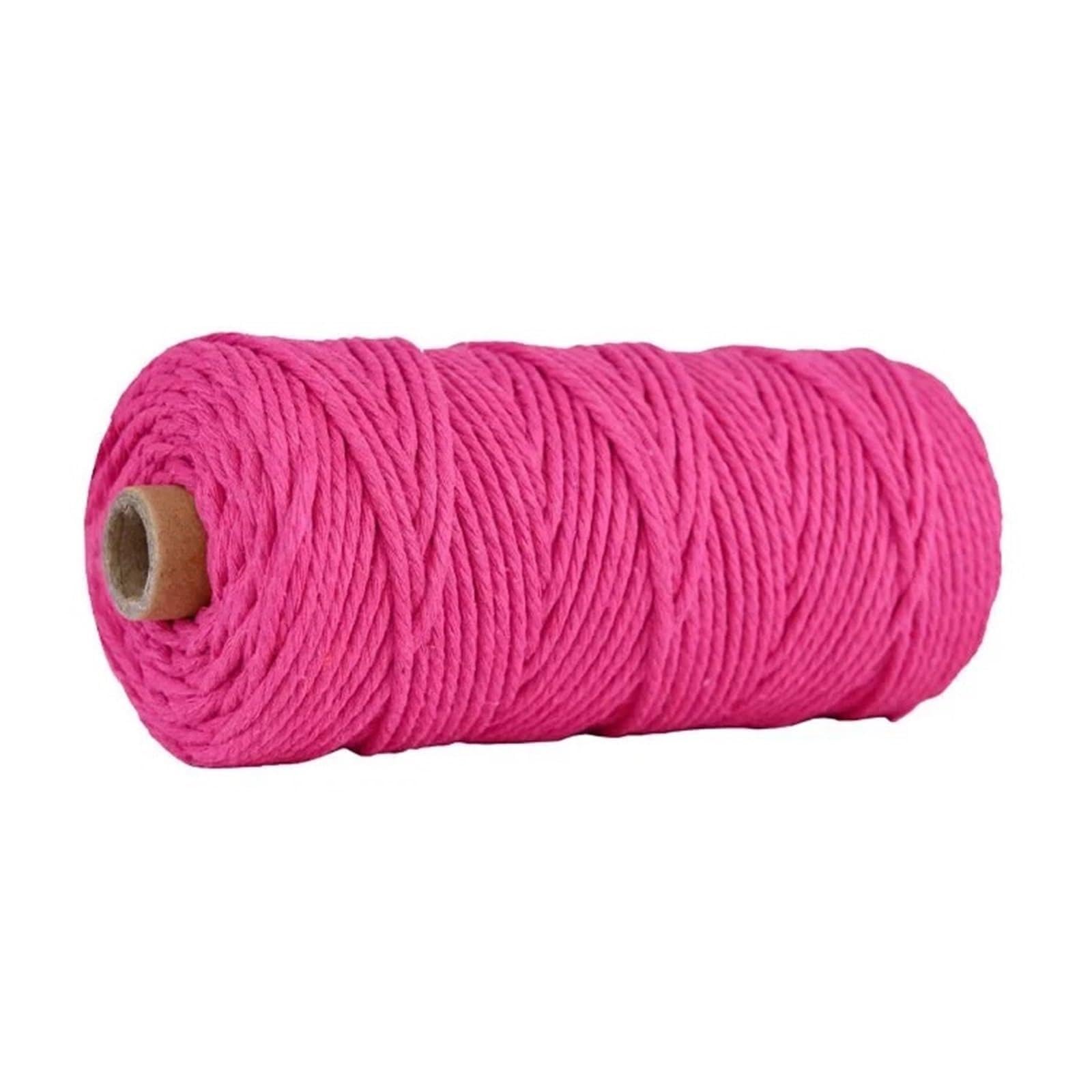 Cotton Macrame Cord 100M/Roll 3.0mm Colored Macrame Cotton Cord Colorful Twine String Rope Craft for Knitting Home Textile(Color8)