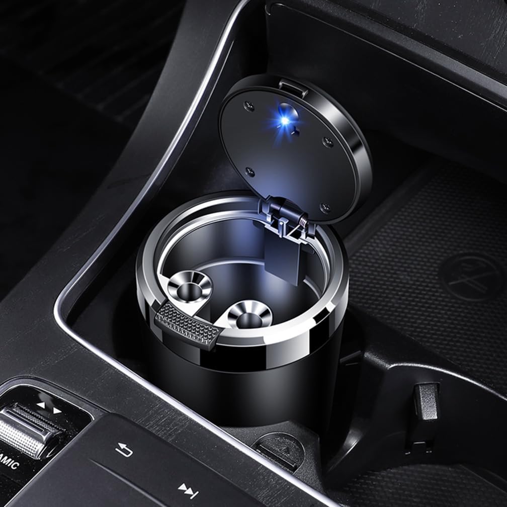 Car Ashtrays, for Peugeot 106 107 205 206 207 208 301 306 307 308 309 406 407 Travel Portable Smell Proof Smokeless With Lid Storage Garbage, Auto Accesorios,C-Red-Small