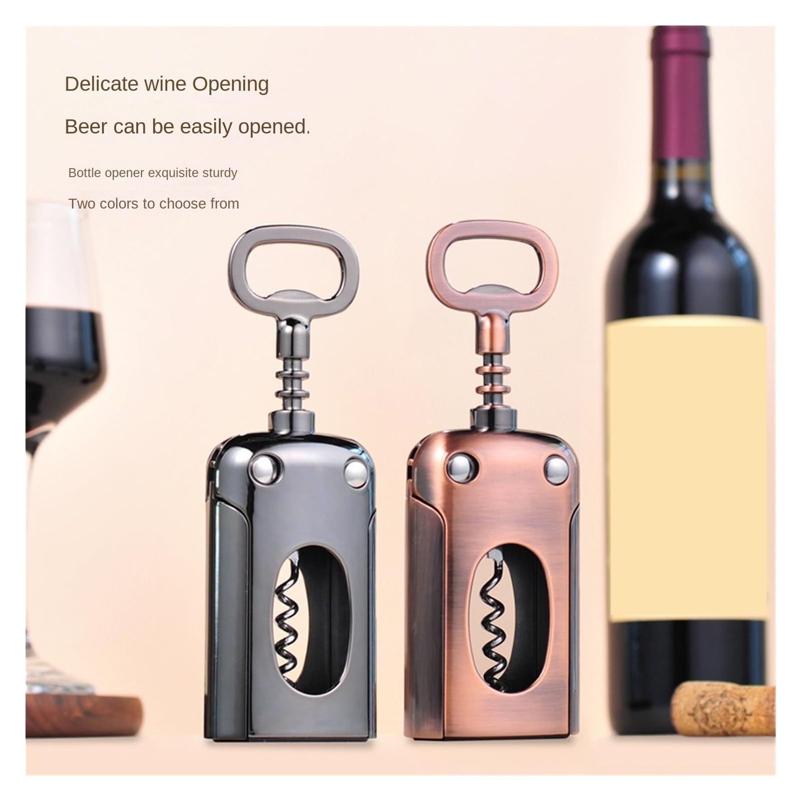 Elektrischer Weinöffner, Korkenzieher von Sandalwood, All-in-One-Flaschenöffner und Folienschneider(Grey)