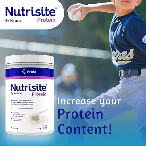 Miniatura 3 de Nutrisite Proteína de suero aislado  Proteína hidrolizada en polvo, libre de carbohidratos, gluten y sacarosa, sin sabor (9.7 onzas)