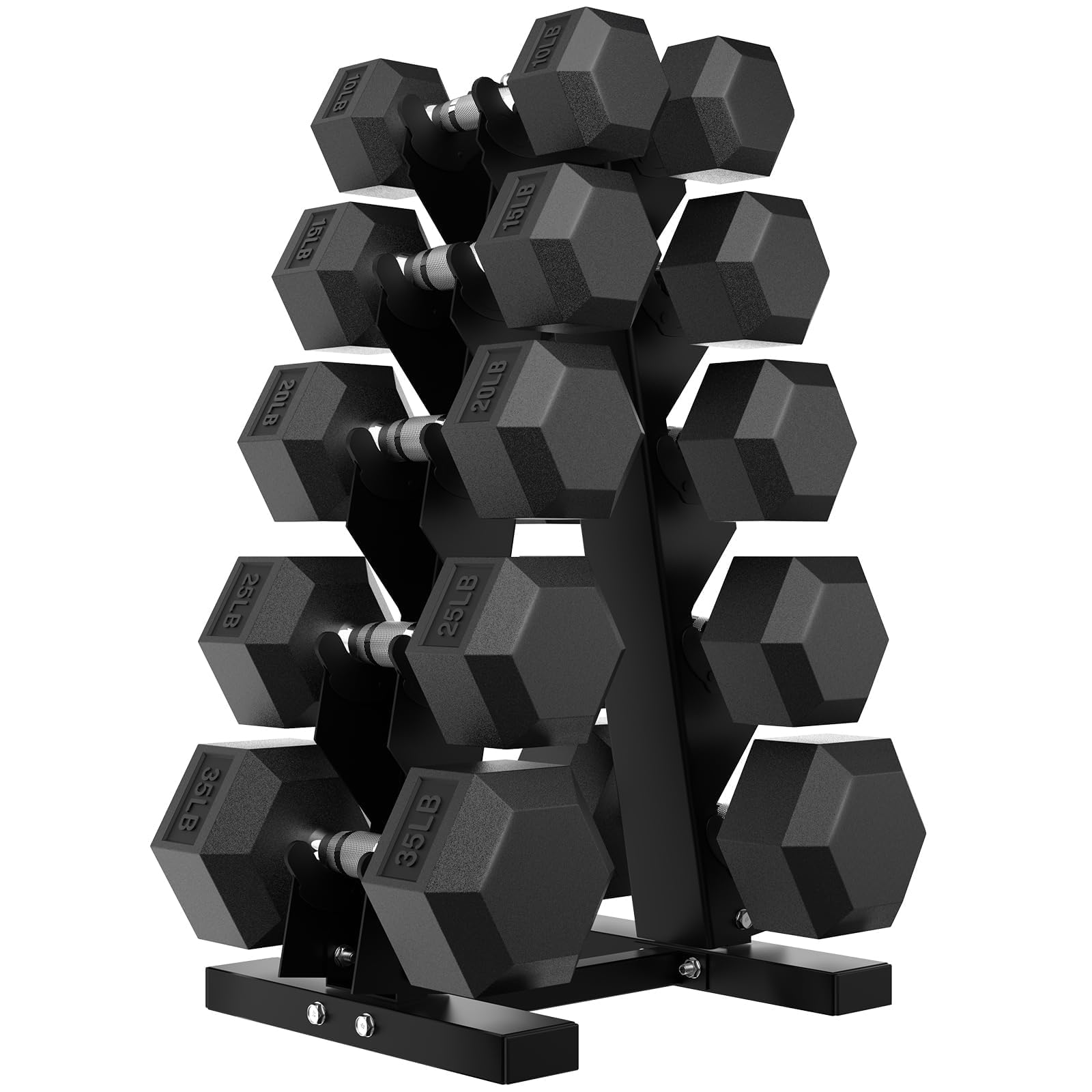 Hex Weights Dumbbells Set with Rack 100-550 lb Rubber Coated Dumbbell Sets with Storage Free Hand Weight for