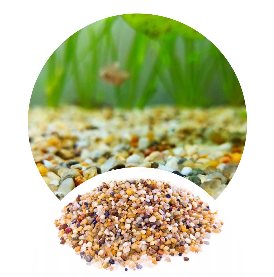 TM Aquatix Aquarium Gravel Substrate for Fish Tanks Natural Stones Perfect for Plant Growth 3-5mm (20kg, Amber)