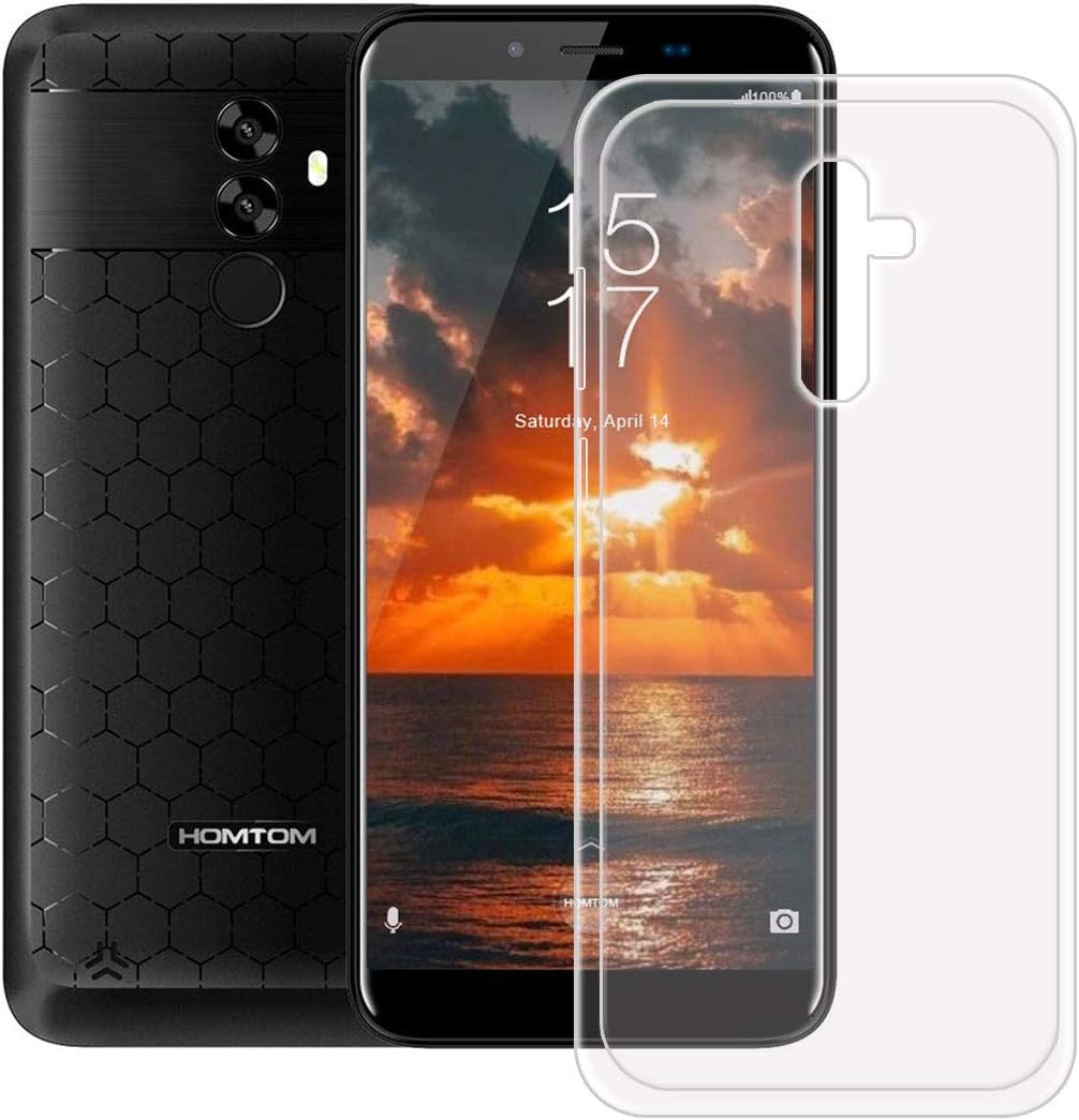 DQG Funda para Homtom S99, Transparente Flexible Carcasa Shell Ultra Slim Suave TPU Silicona Cover Gel Tapa Caso Case para Homtom S99 (5.5