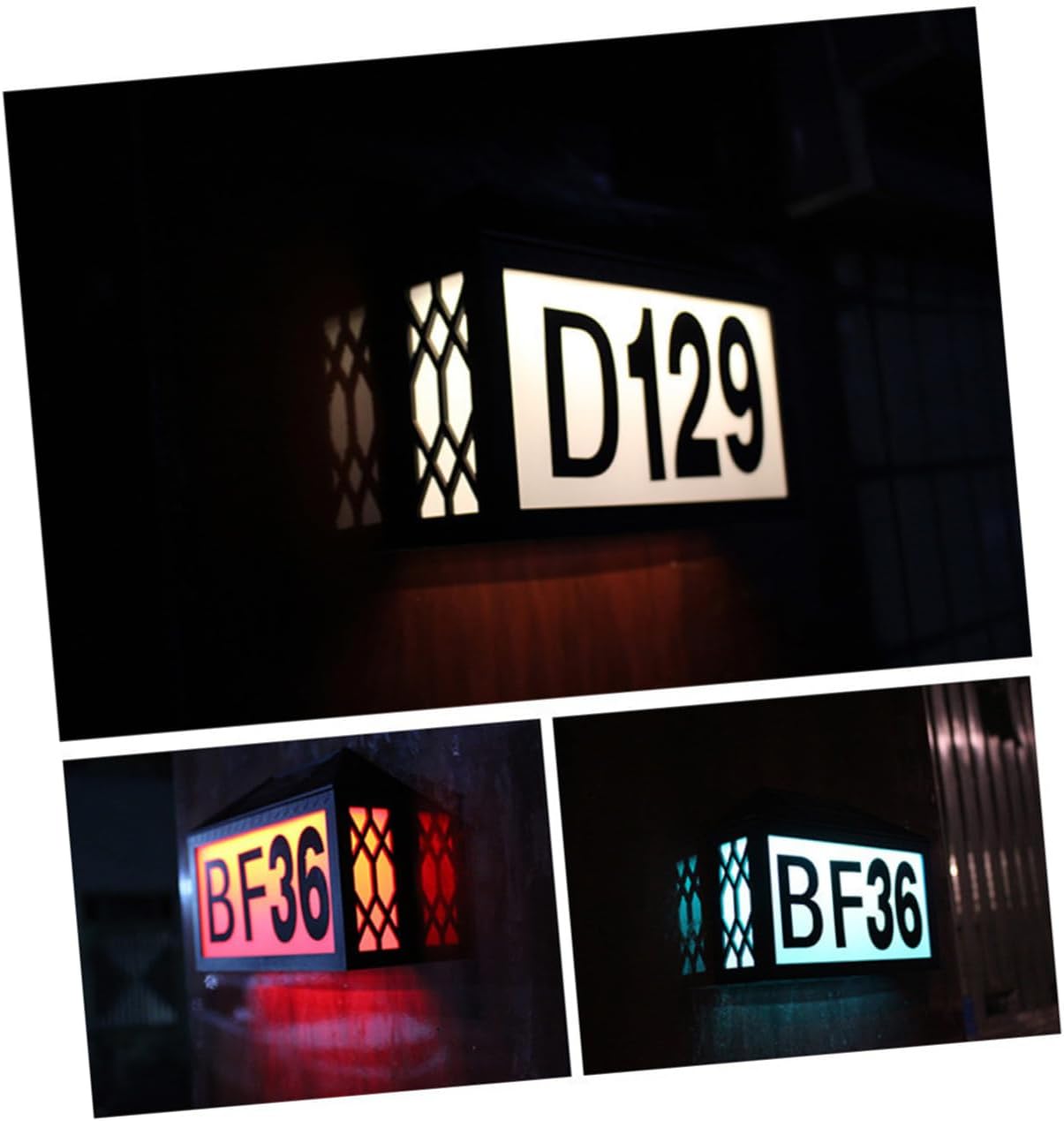 Solar House Number Sign Light Led Address Plaque Warm Light Easy to Install Solar-powered Number Display for Home Exterior Decoration